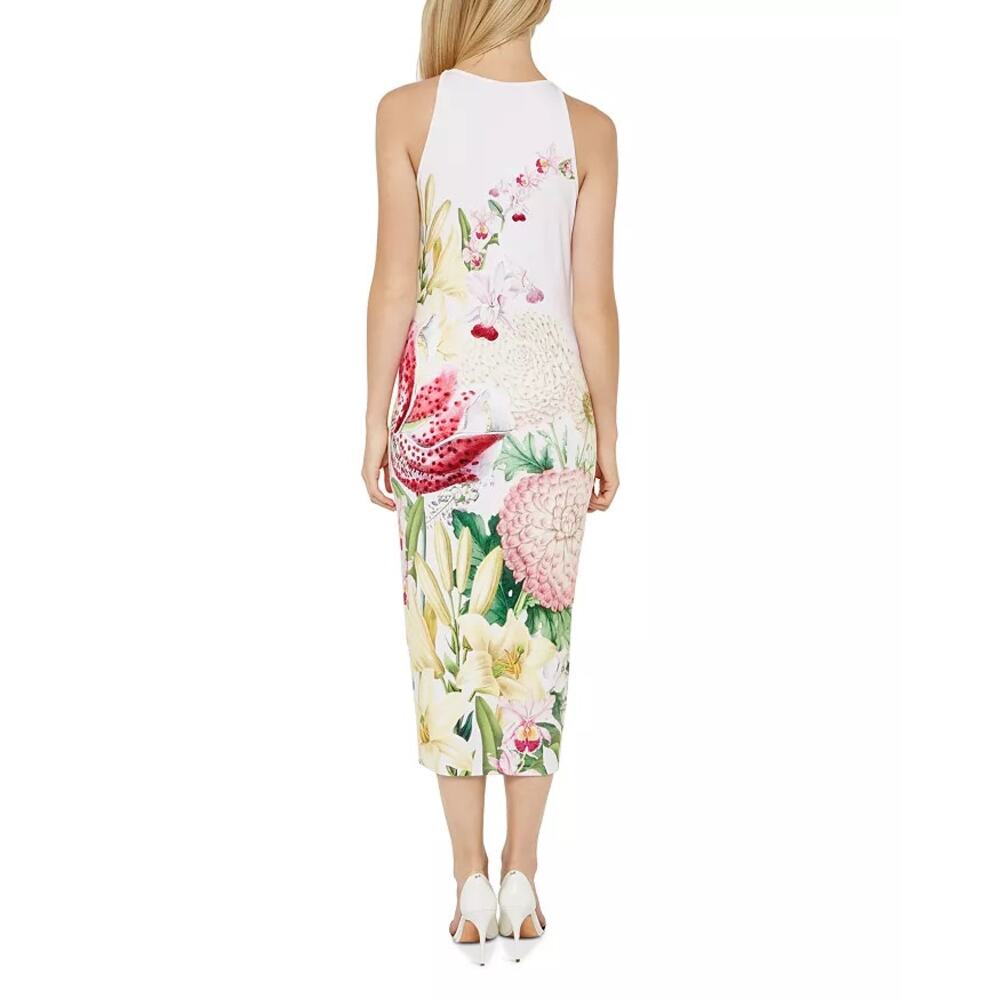 Ted Baker Julee Encyclopedia Floral Midi Dress 2 Pink Botanical Garden Party - Picture 2 of 15